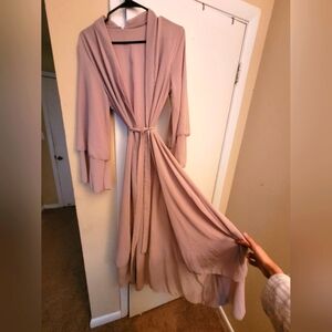 Ruffle open abaya
